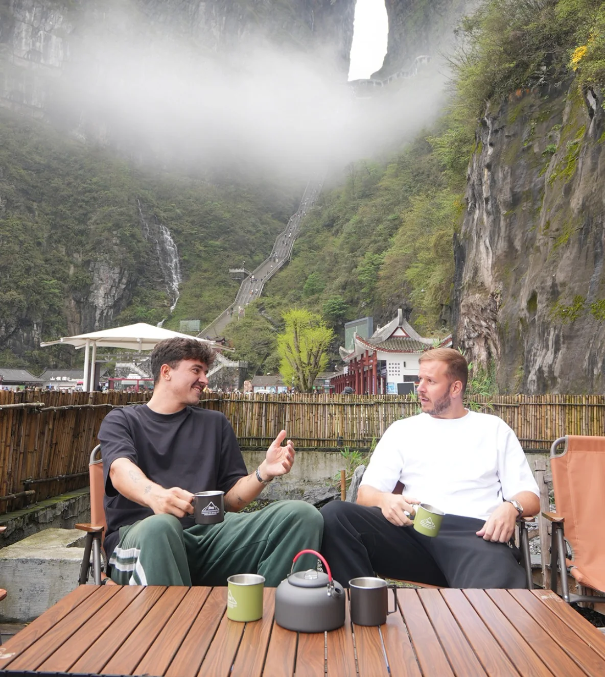 Nejc Dobrila and Jan Barbarič in China