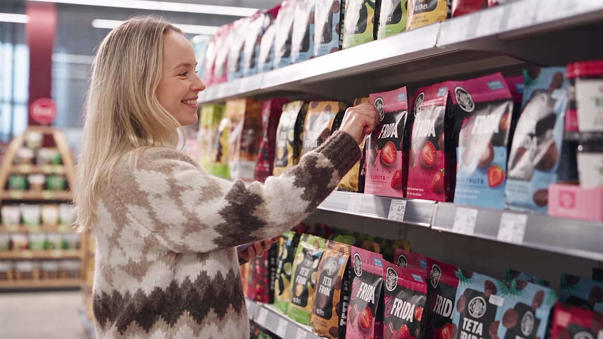 A shopper with a MyFrida pack